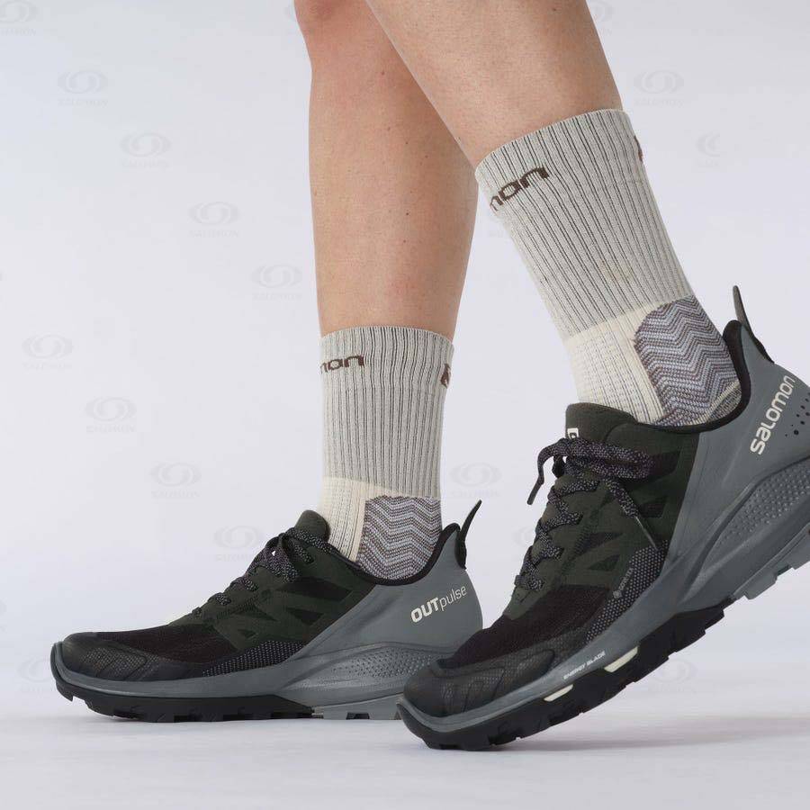 Dámské Nepromokavé Boty Salomon OUTPULSE GORE-TEX Šedé Černé | CZ-W1980