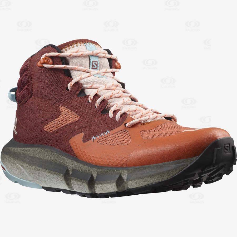Dámské Nepromokavé Boty Salomon PREDICT HIKE MID GORE-TEX Oranžové | CZ-N1764