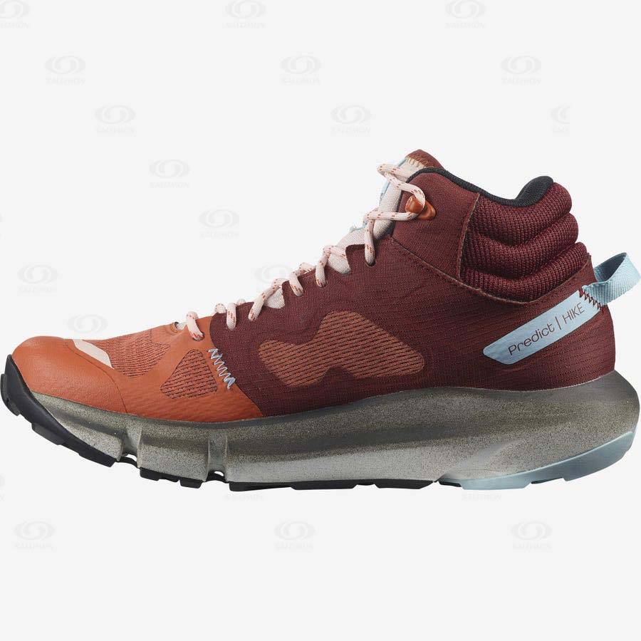 Dámské Nepromokavé Boty Salomon PREDICT HIKE MID GORE-TEX Oranžové | CZ-N1764