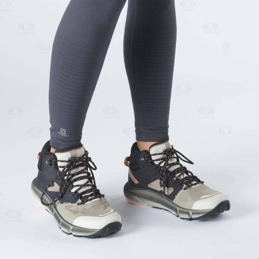 Dámské Nepromokavé Boty Salomon PREDICT HIKE MID GORE-TEX Béžový | CZ-O2372