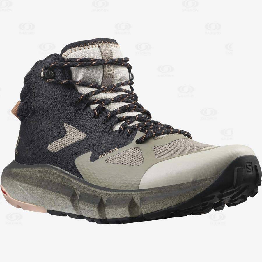 Dámské Nepromokavé Boty Salomon PREDICT HIKE MID GORE-TEX Béžový | CZ-O2372