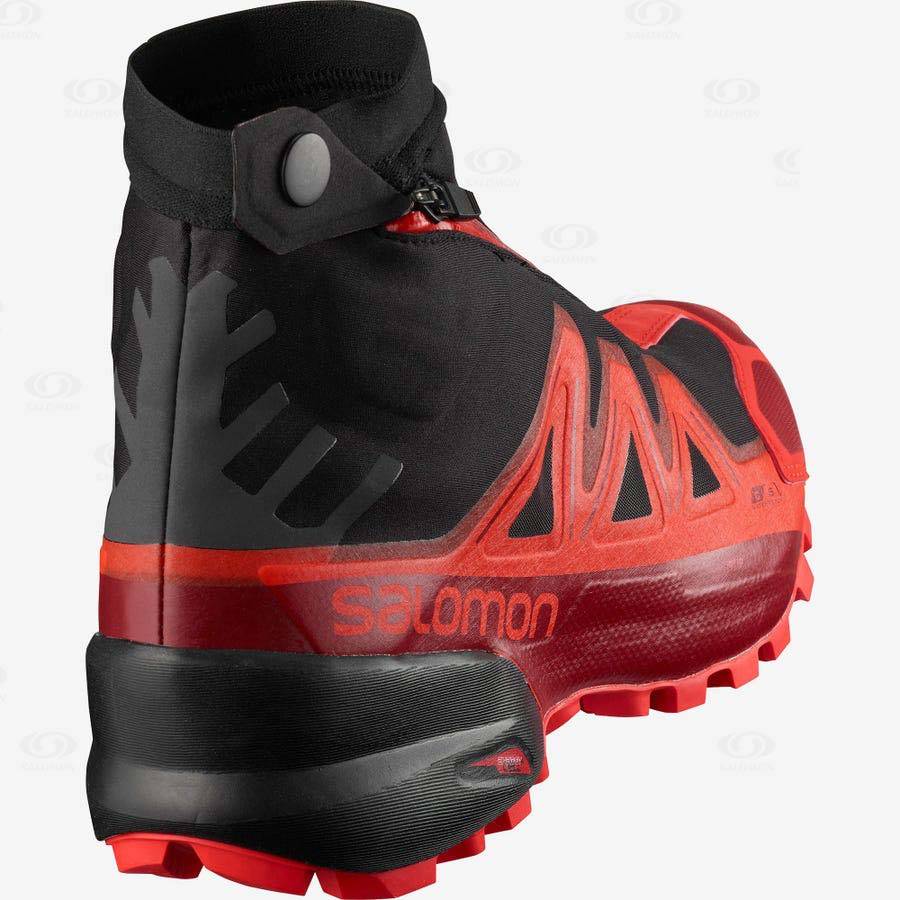 Dámské Nepromokavé Boty Salomon SNOWSPIKE CLIMASALOMON™ Černé Červené | CZ-S1387