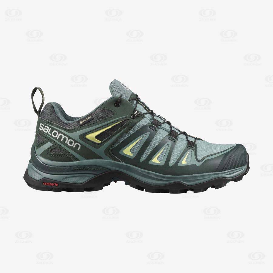 Dámské Nepromokavé Boty Salomon X ULTRA 3 GORE-TEX Zelene | CZ-M1517