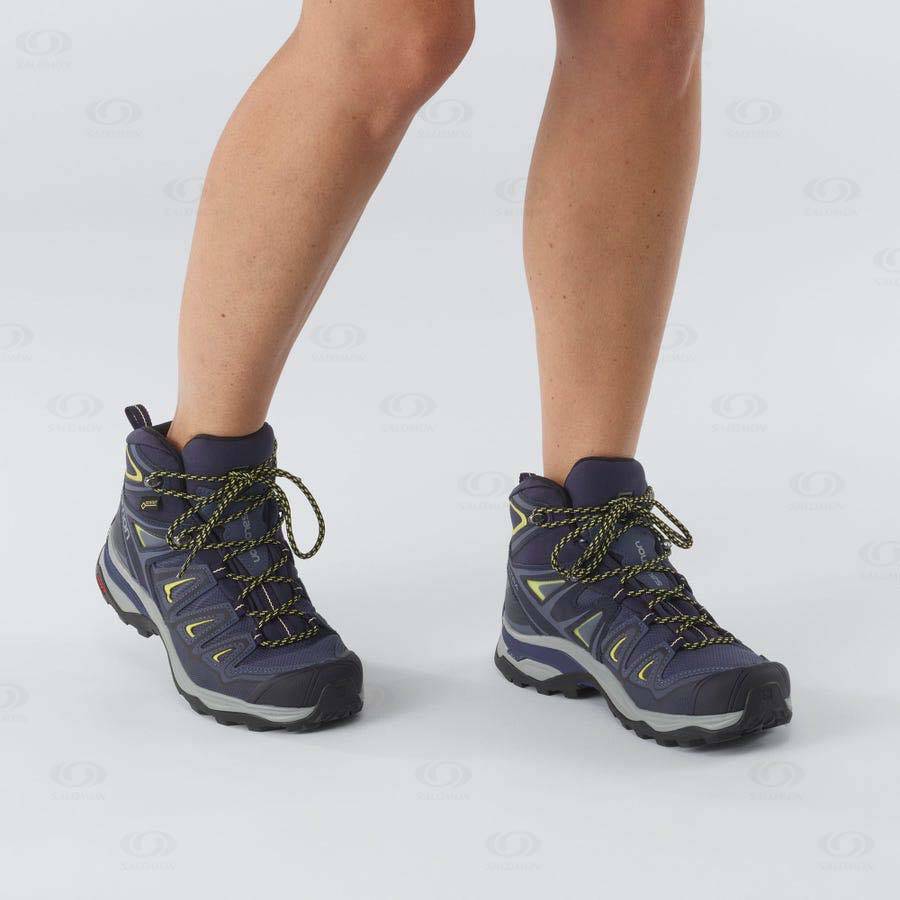 Dámské Nepromokavé Boty Salomon X ULTRA 3 WIDE MID GORE-TEX Blankyt | CZ-S1618