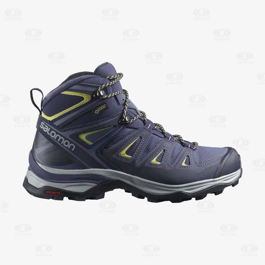 Dámské Nepromokavé Boty Salomon X ULTRA 3 WIDE MID GORE-TEX Blankyt | CZ-S1618