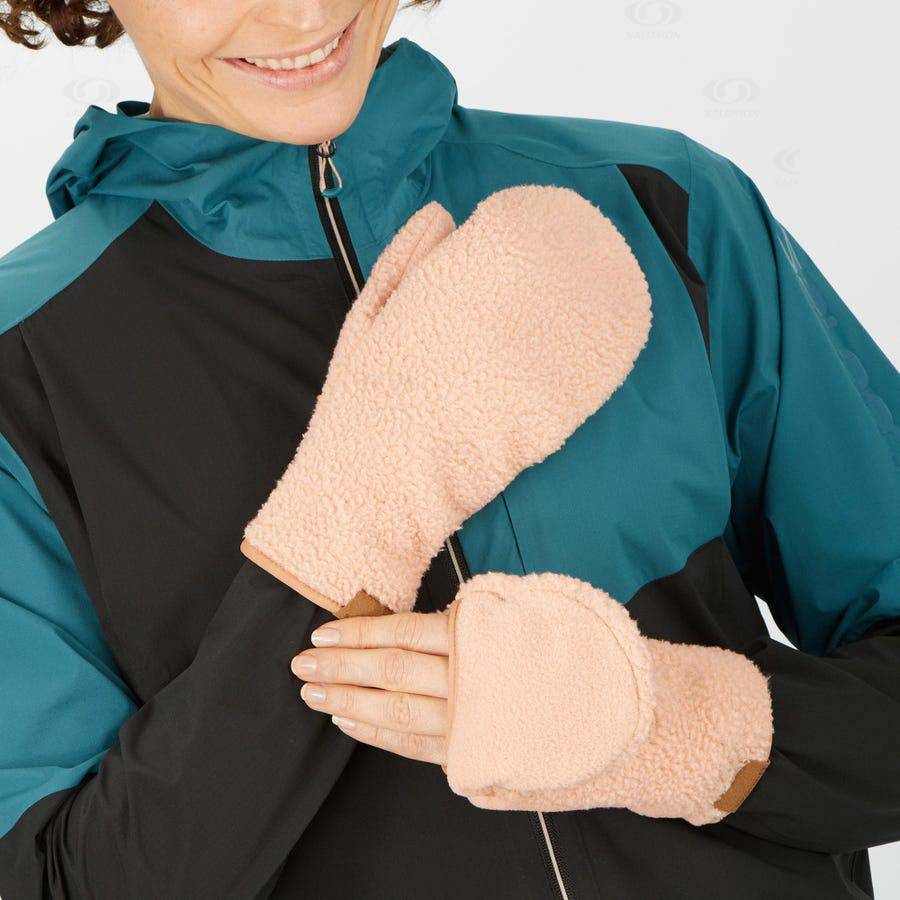 Dámské Rukavice Salomon OUTLIFE FLEECE Béžový | CZ-O1341
