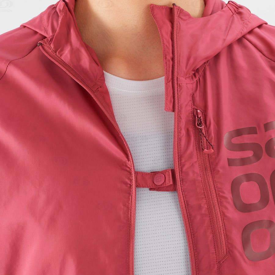 Dámské Softshellová Bunda Salomon Bundy BONATTI CROSS WIND Červené | CZ-A2144