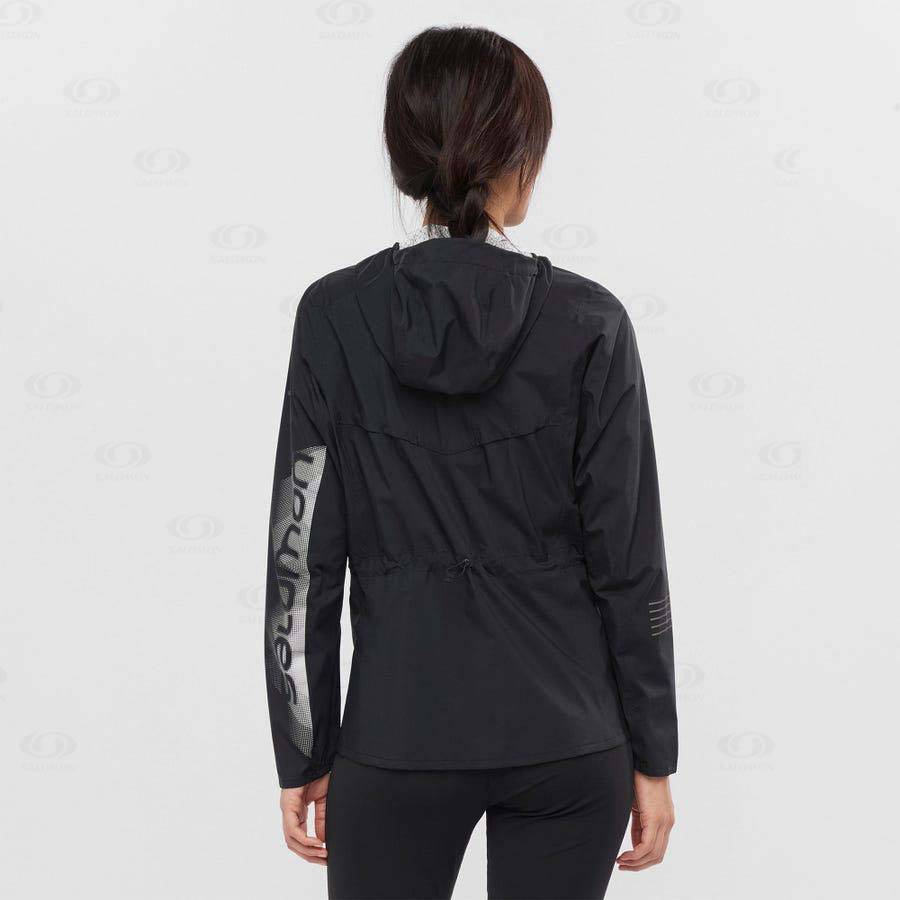 Dámské Softshellová Bunda Salomon Bundy BONATTI WATERPROOF Černé | CZ-A2235