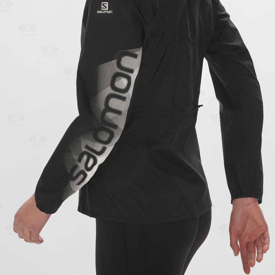 Dámské Softshellová Bunda Salomon Bundy BONATTI WATERPROOF Černé | CZ-A2235