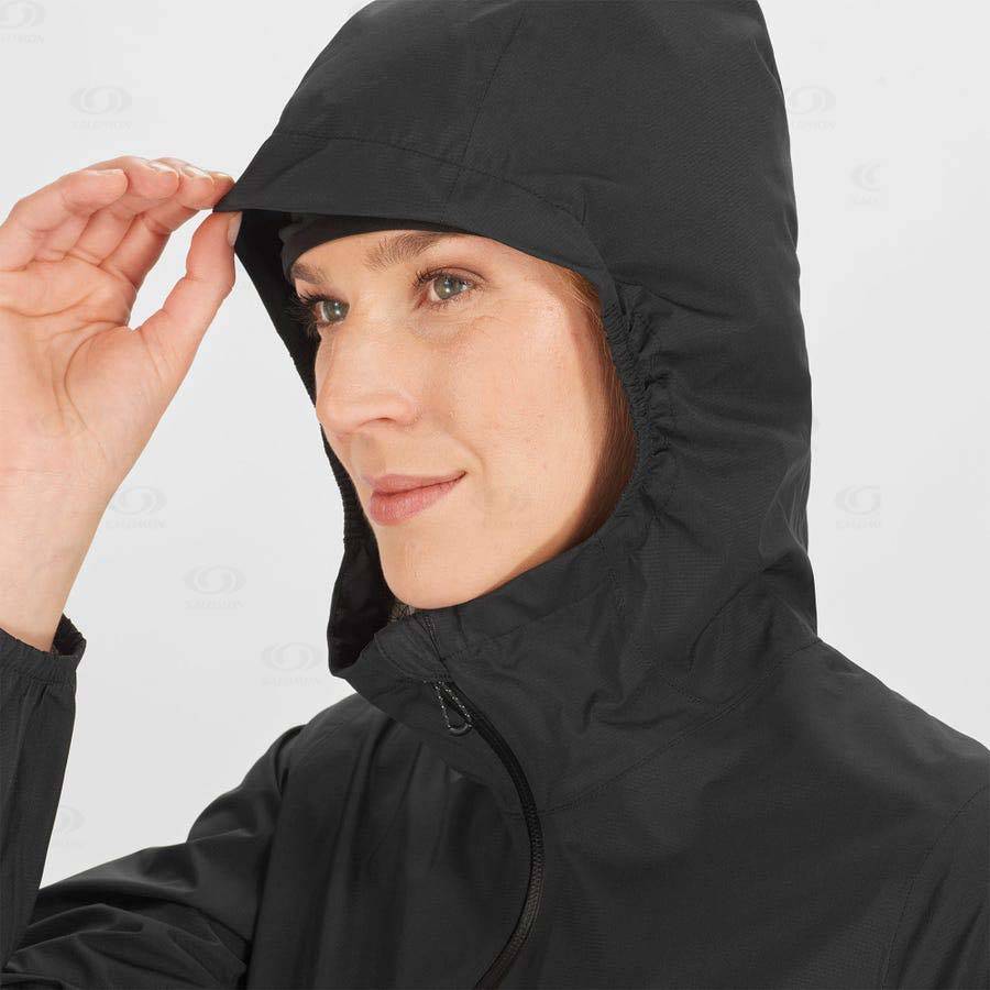 Dámské Softshellová Bunda Salomon Bundy BONATTI WATERPROOF Černé | CZ-A2235