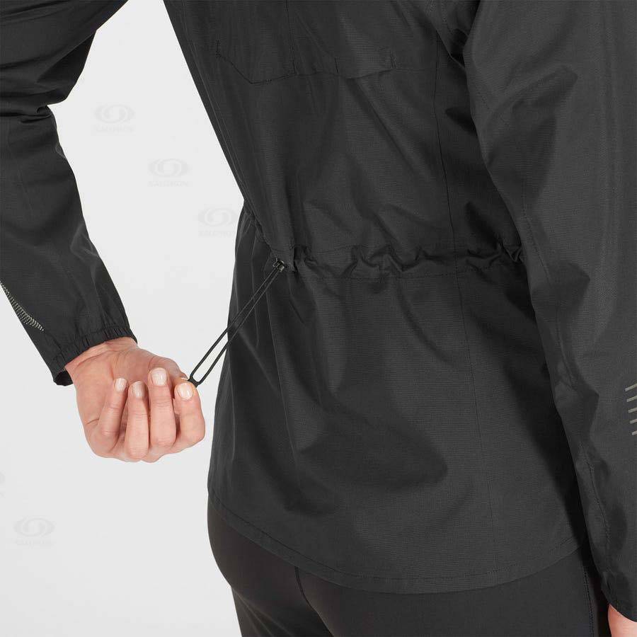 Dámské Softshellová Bunda Salomon Bundy BONATTI WATERPROOF Černé | CZ-A2235