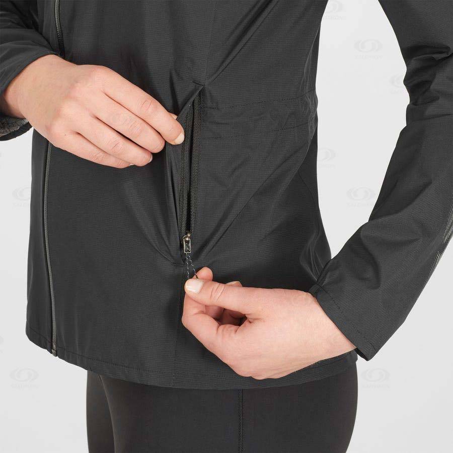 Dámské Softshellová Bunda Salomon Bundy BONATTI WATERPROOF Černé | CZ-A2235