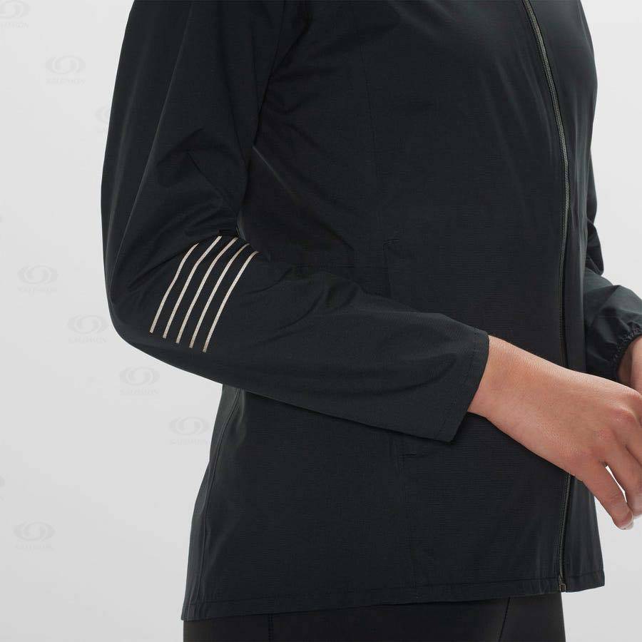 Dámské Softshellová Bunda Salomon Bundy BONATTI WATERPROOF Černé | CZ-A2235
