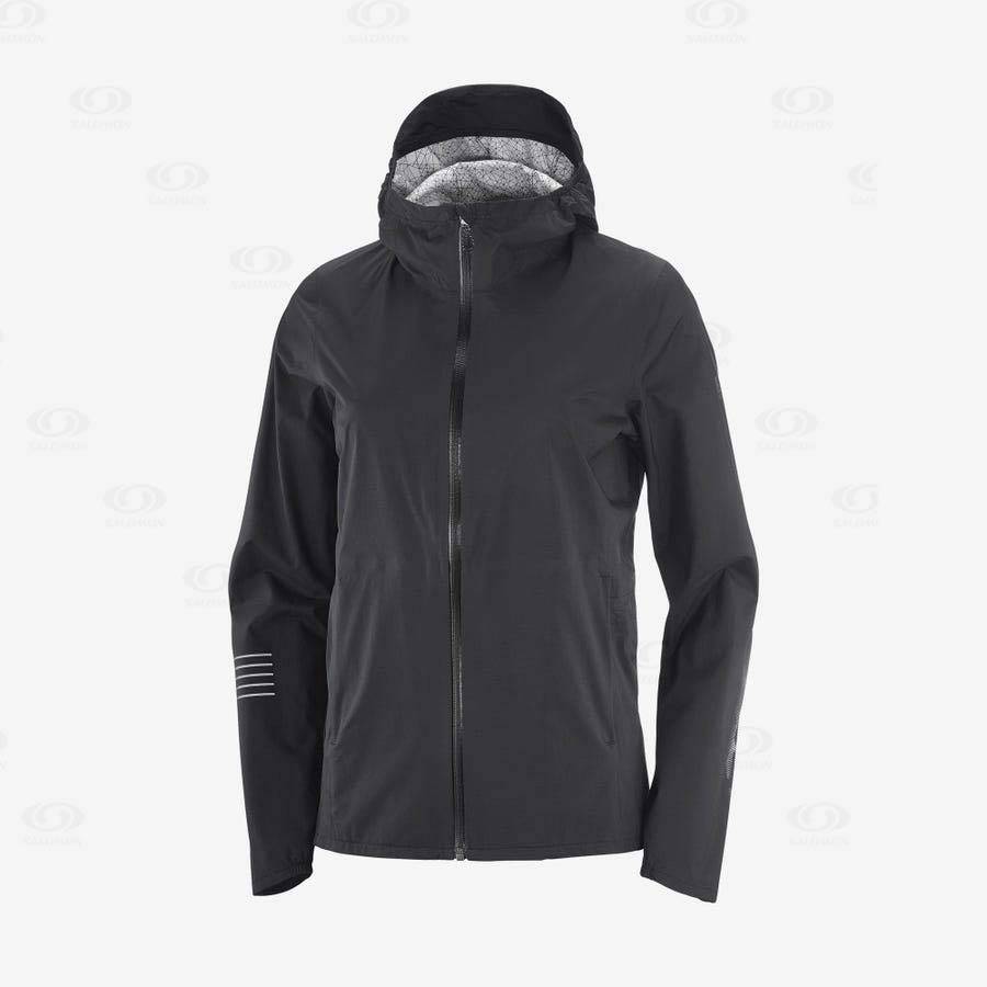 Dámské Softshellová Bunda Salomon Bundy BONATTI WATERPROOF Černé | CZ-A2235