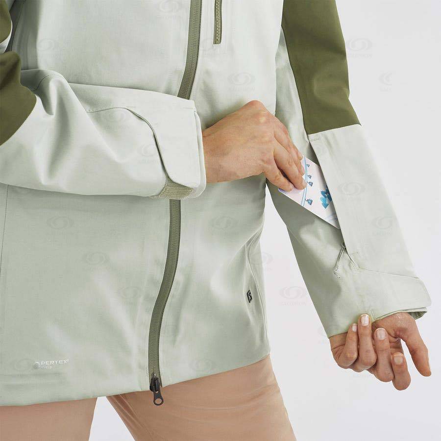 Dámské Softshellová Bunda Salomon Bundy STANCE 3L Olivy Zelené | CZ-L1214