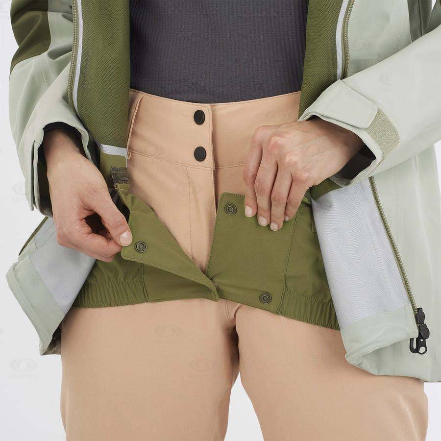 Dámské Softshellová Bunda Salomon Bundy STANCE 3L Olivy Zelené | CZ-L1214