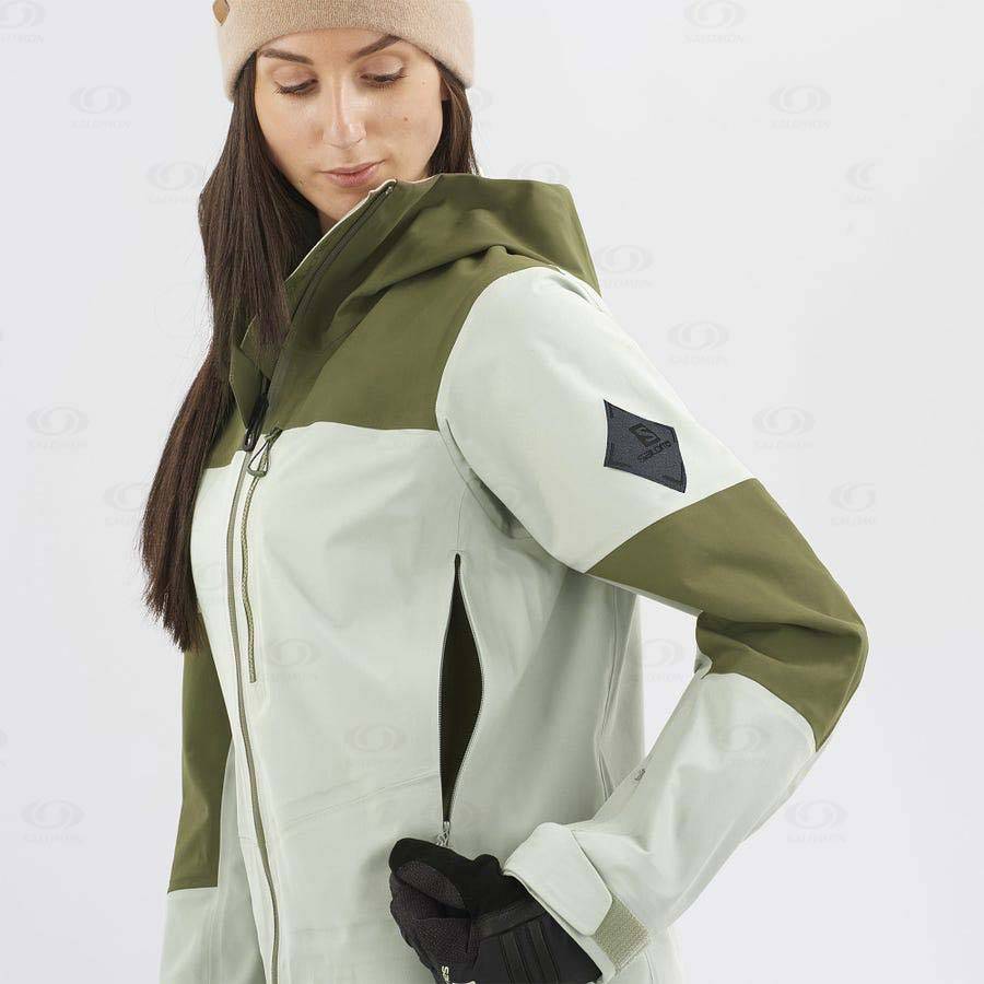 Dámské Softshellová Bunda Salomon Bundy STANCE 3L Olivy Zelené | CZ-L1214