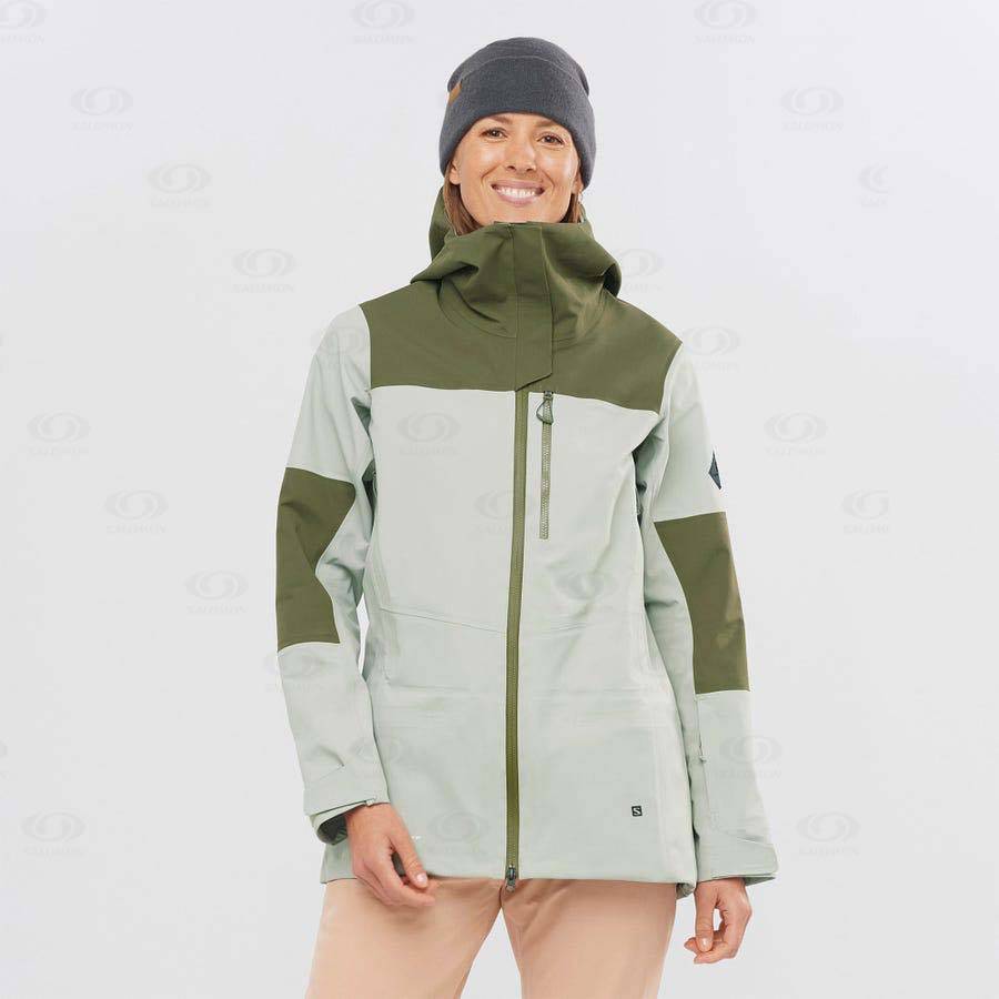 Dámské Softshellová Bunda Salomon Bundy STANCE 3L Olivy Zelené | CZ-L1214