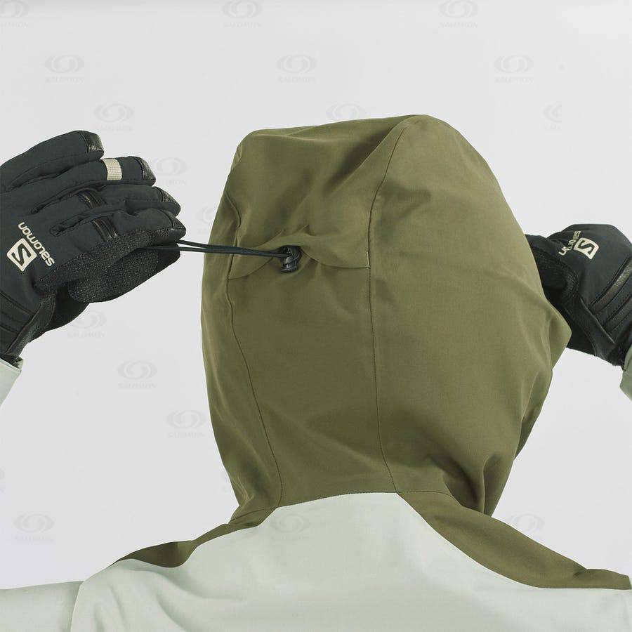 Dámské Softshellová Bunda Salomon Bundy STANCE 3L Olivy Zelené | CZ-L1214