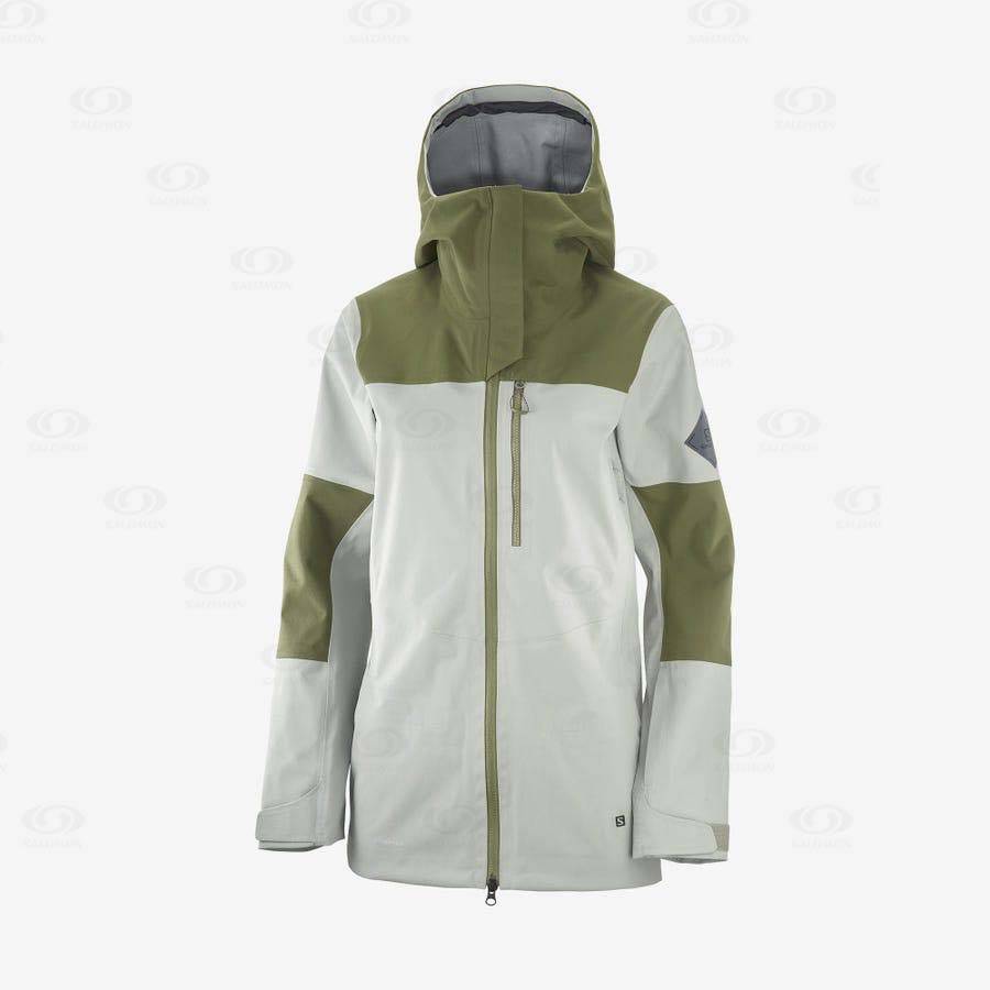 Dámské Softshellová Bunda Salomon Bundy STANCE 3L Olivy Zelené | CZ-L1214