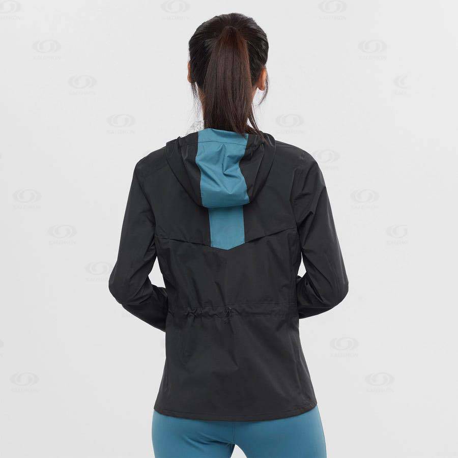 Dámské Softshellová Bunda Salomon Bundy BONATTI WATERPROOF Černé Blankyt | CZ-L2012