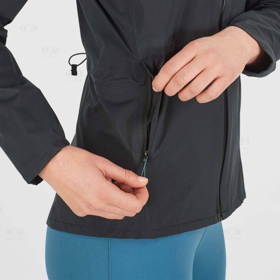 Dámské Softshellová Bunda Salomon Bundy BONATTI WATERPROOF Černé Blankyt | CZ-L2012