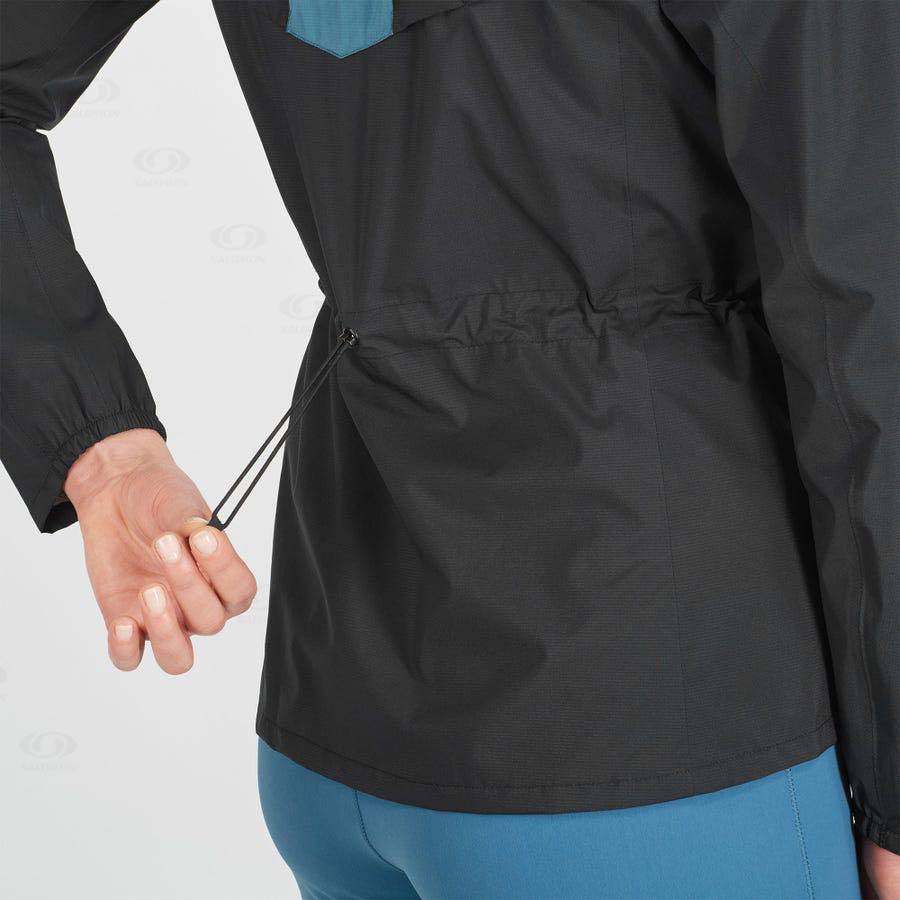 Dámské Softshellová Bunda Salomon Bundy BONATTI WATERPROOF Černé Blankyt | CZ-L2012