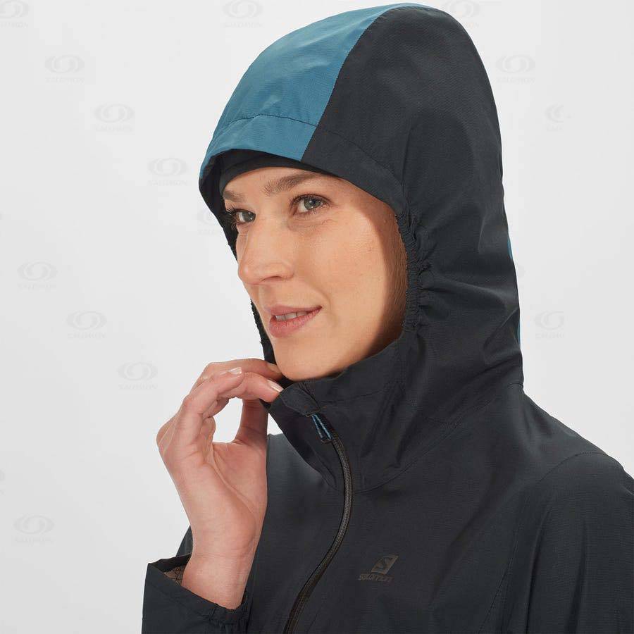 Dámské Softshellová Bunda Salomon Bundy BONATTI WATERPROOF Černé Blankyt | CZ-L2012