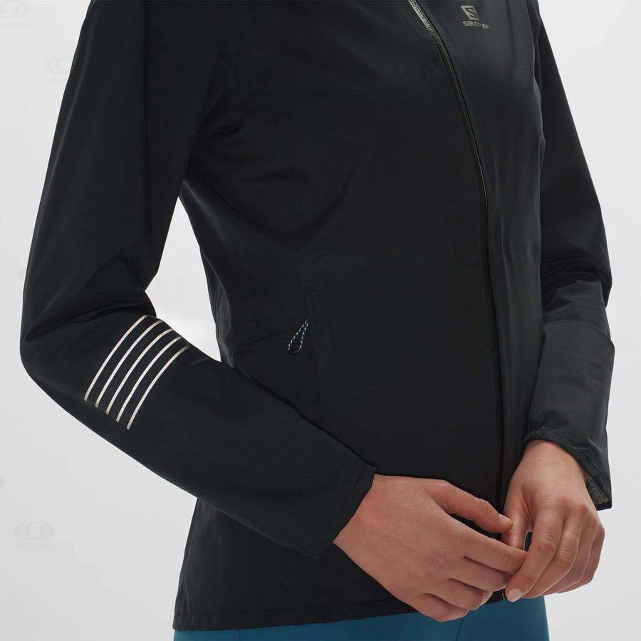 Dámské Softshellová Bunda Salomon Bundy BONATTI WATERPROOF Černé Blankyt | CZ-L2012