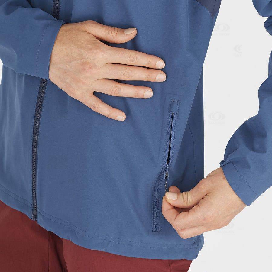 Dámské Softshellová Bunda Salomon Bundy ESSENTIAL WATERPROOF 2.5L Blankyt | CZ-L2250