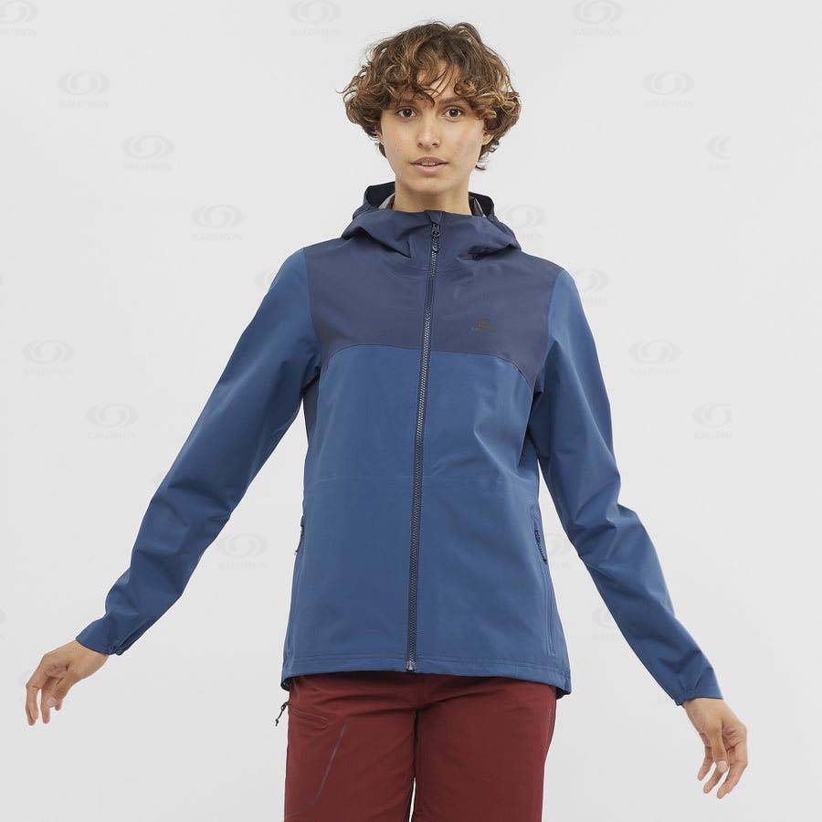 Dámské Softshellová Bunda Salomon Bundy ESSENTIAL WATERPROOF 2.5L Blankyt | CZ-L2250