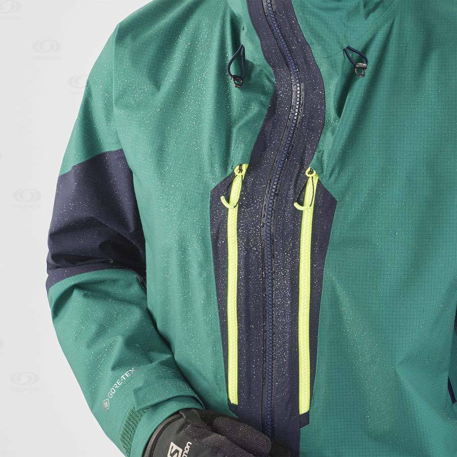 Dámské Softshellová Bunda Salomon Bundy OUTPEAK GORE-TEX 3L Zelene | CZ-L2341