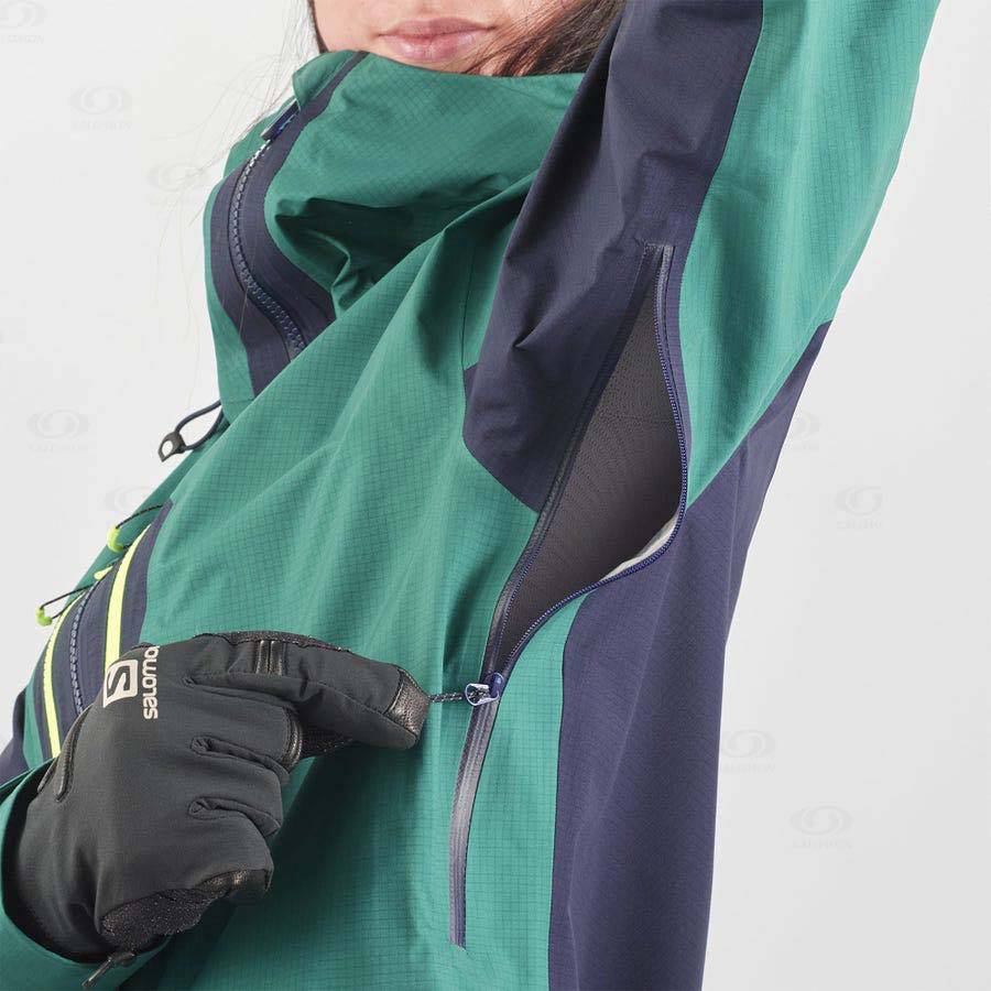 Dámské Softshellová Bunda Salomon Bundy OUTPEAK GORE-TEX 3L Zelene | CZ-L2341