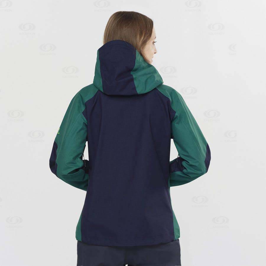 Dámské Softshellová Bunda Salomon Bundy OUTPEAK GORE-TEX 3L Zelene | CZ-L2341