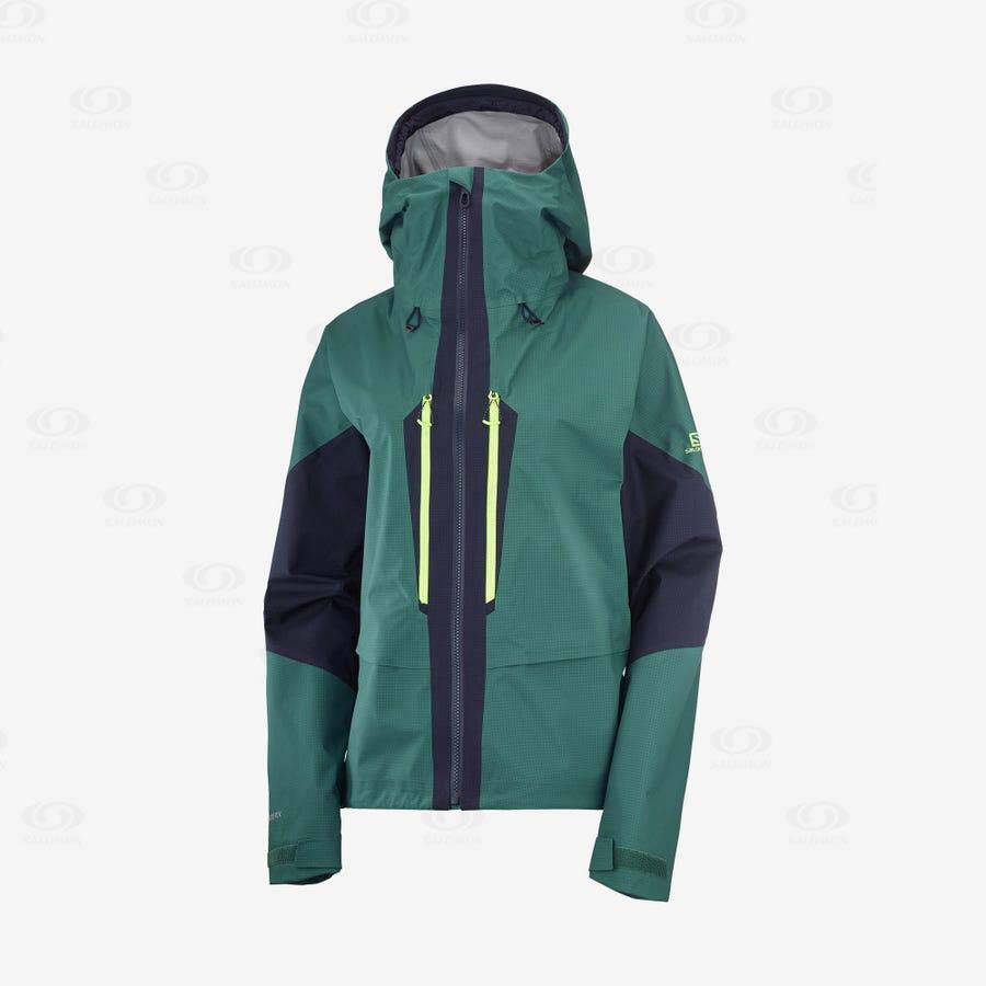 Dámské Softshellová Bunda Salomon Bundy OUTPEAK GORE-TEX 3L Zelene | CZ-L2341