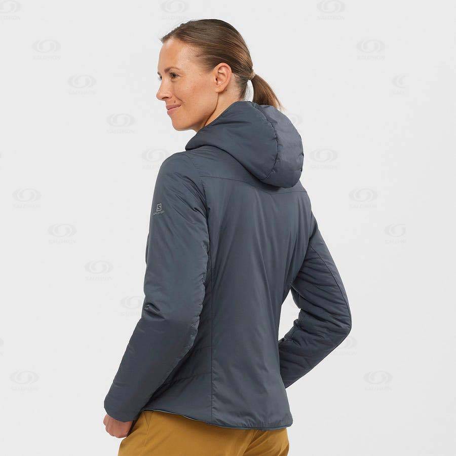 Dámské Softshellová Bunda Salomon Bundy OUTRACK INSULATED Tmavě Blankyt | CZ-L2488