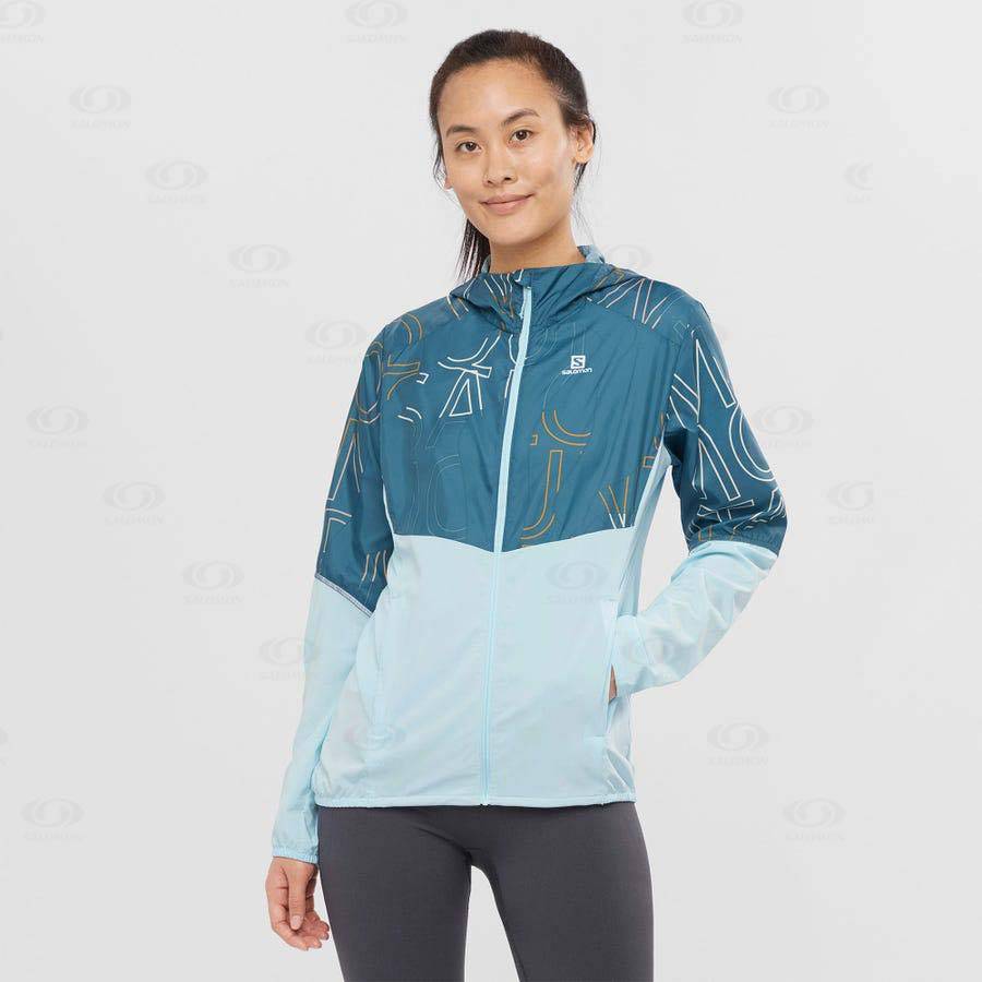 Dámské Softshellová Bunda Salomon Bundy AGILE WIND Zelene | CZ-L2607