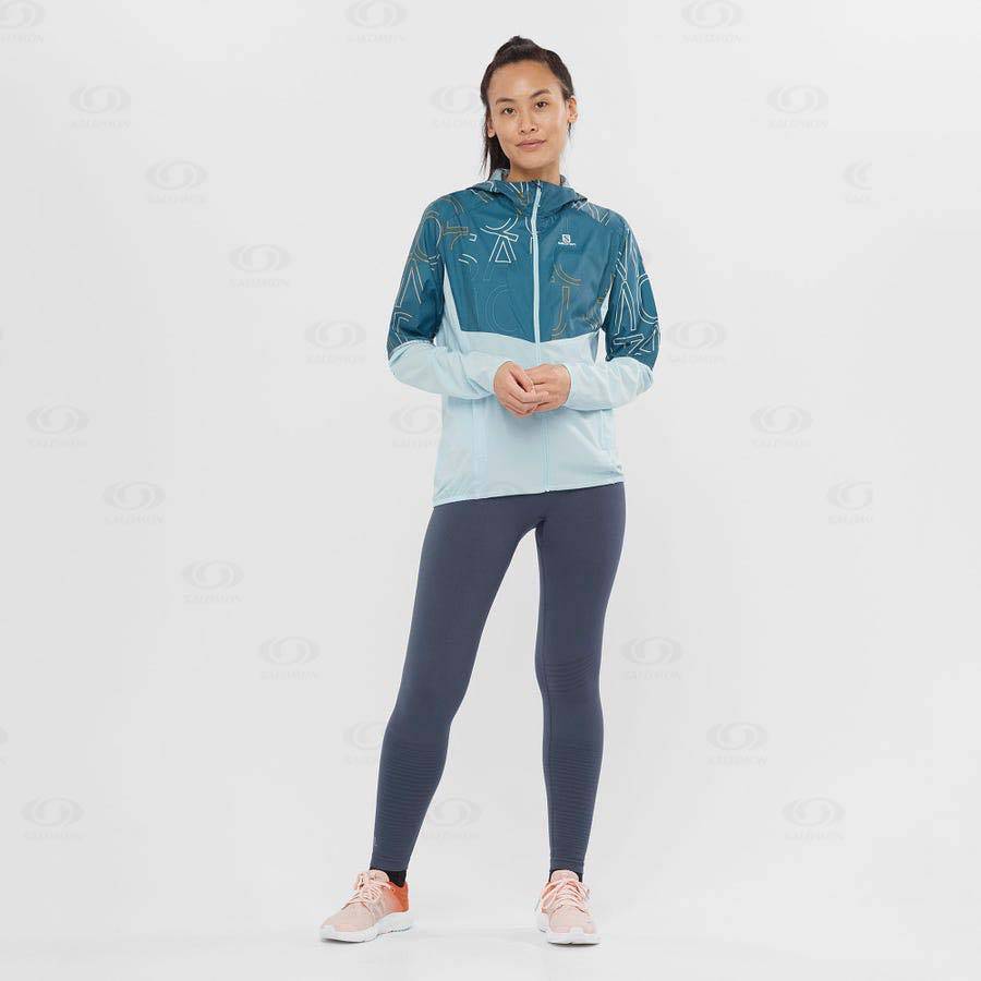 Dámské Softshellová Bunda Salomon Bundy AGILE WIND Zelene | CZ-L2607