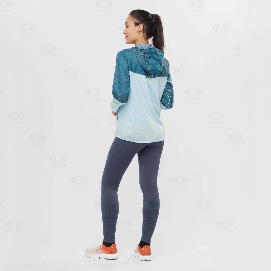 Dámské Softshellová Bunda Salomon Bundy AGILE WIND Zelene | CZ-L2607
