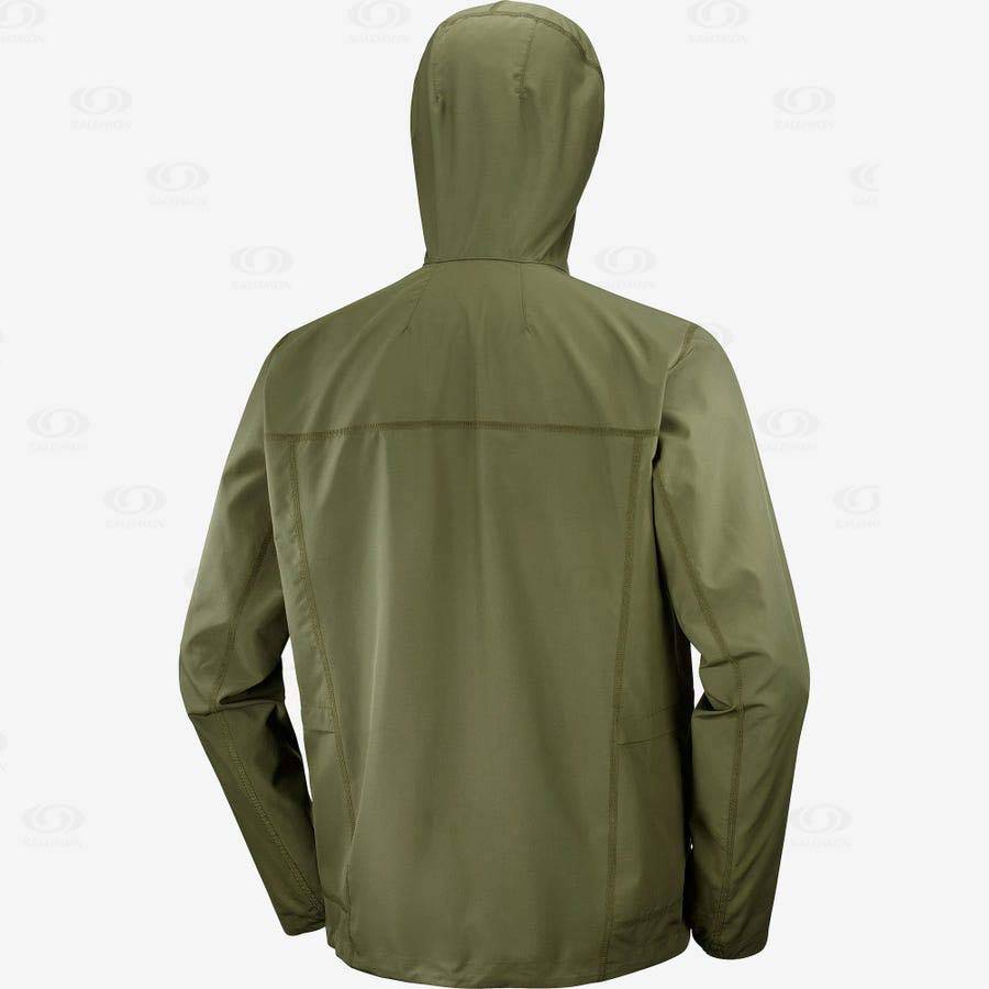 Dámské Softshellová Bunda Salomon Bundy OUTLIFE PACKABLE SHELL U Olivy Zelené | CZ-M1209