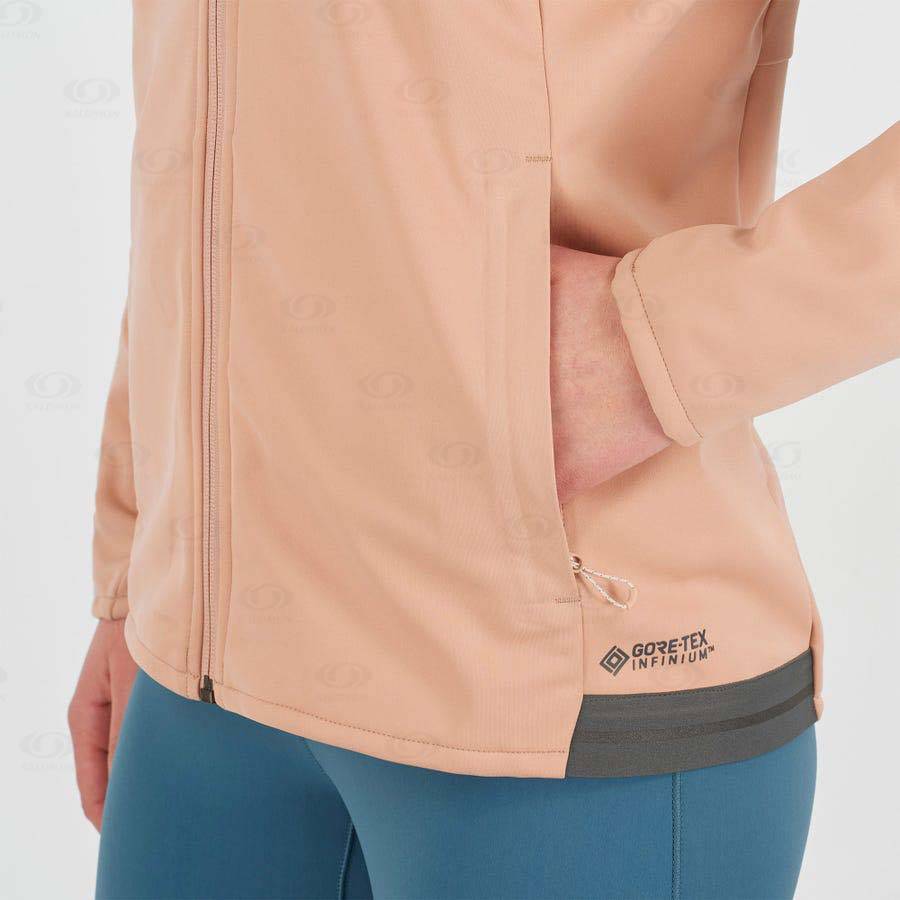 Dámské Softshellová Bunda Salomon Bundy GORE TEX INFINIUM™ WINDSTOPPER® Růžové | CZ-M1216