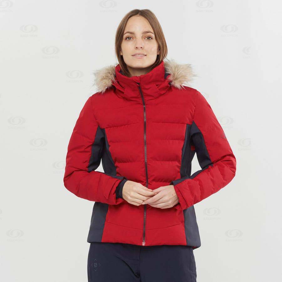 Dámské Softshellová Bunda Salomon Bundy STORMCOZY Červené | CZ-M1405