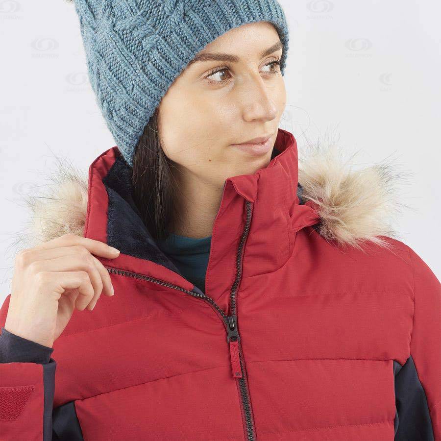 Dámské Softshellová Bunda Salomon Bundy STORMCOZY Červené | CZ-M1405