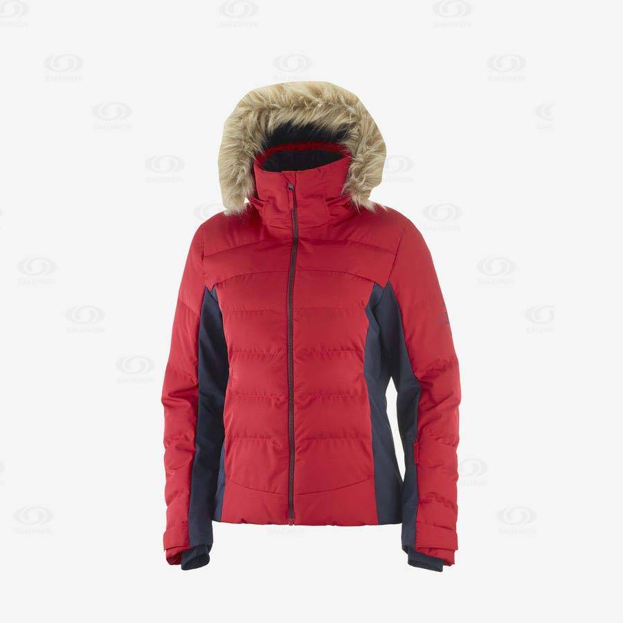 Dámské Softshellová Bunda Salomon Bundy STORMCOZY Červené | CZ-M1405