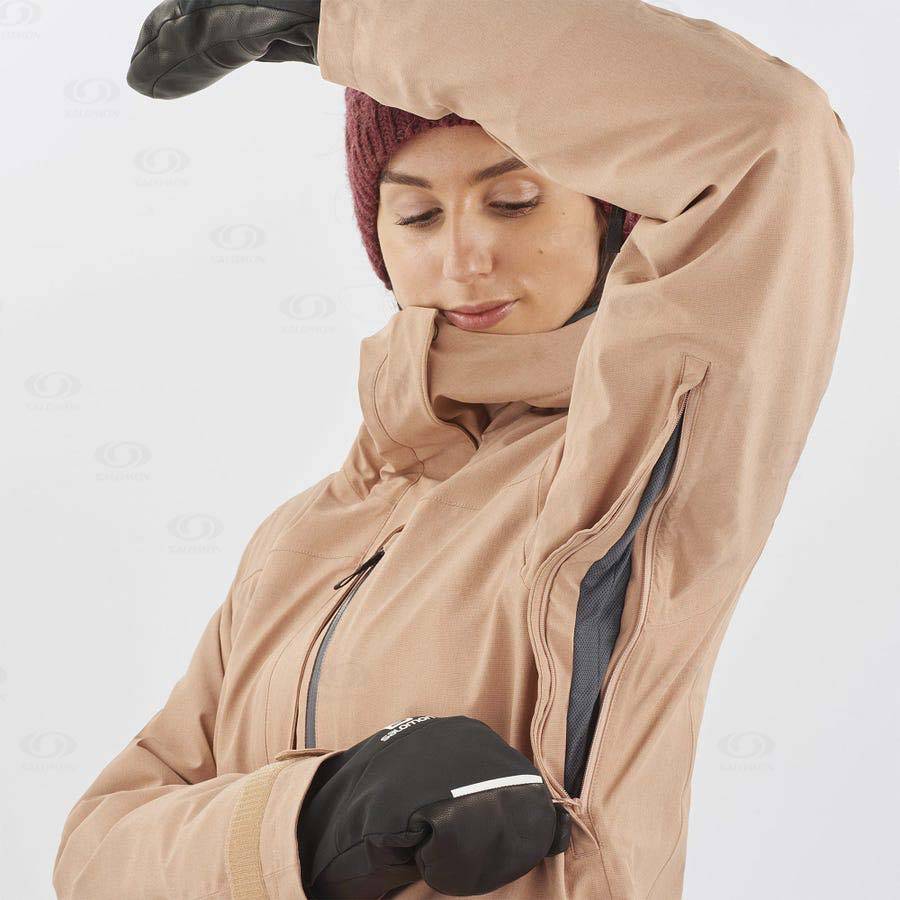 Dámské Softshellová Bunda Salomon Bundy STANCE CARGO Růžové | CZ-M2140