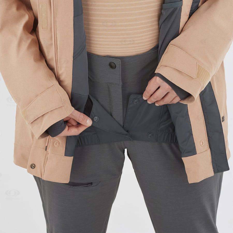 Dámské Softshellová Bunda Salomon Bundy STANCE CARGO Růžové | CZ-M2140