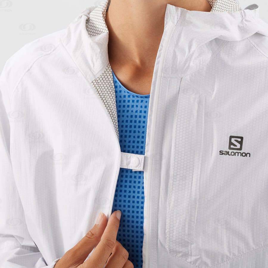 Dámské Softshellová Bunda Salomon Bundy BONATTI WATERPROOF Bílé | CZ-M2385