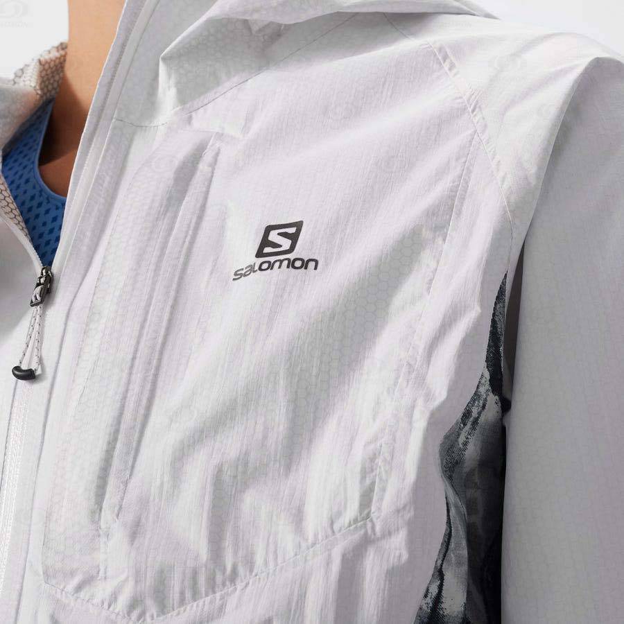 Dámské Softshellová Bunda Salomon Bundy BONATTI WATERPROOF Bílé | CZ-M2385