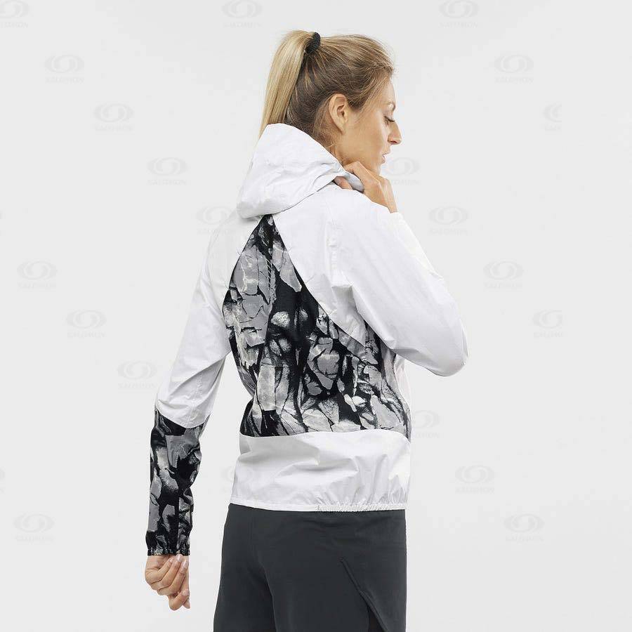 Dámské Softshellová Bunda Salomon Bundy BONATTI WATERPROOF Bílé | CZ-M2385