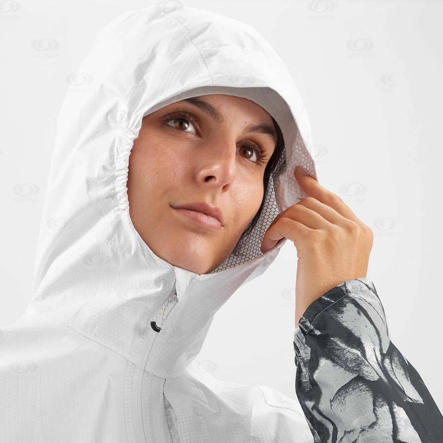 Dámské Softshellová Bunda Salomon Bundy BONATTI WATERPROOF Bílé | CZ-M2385